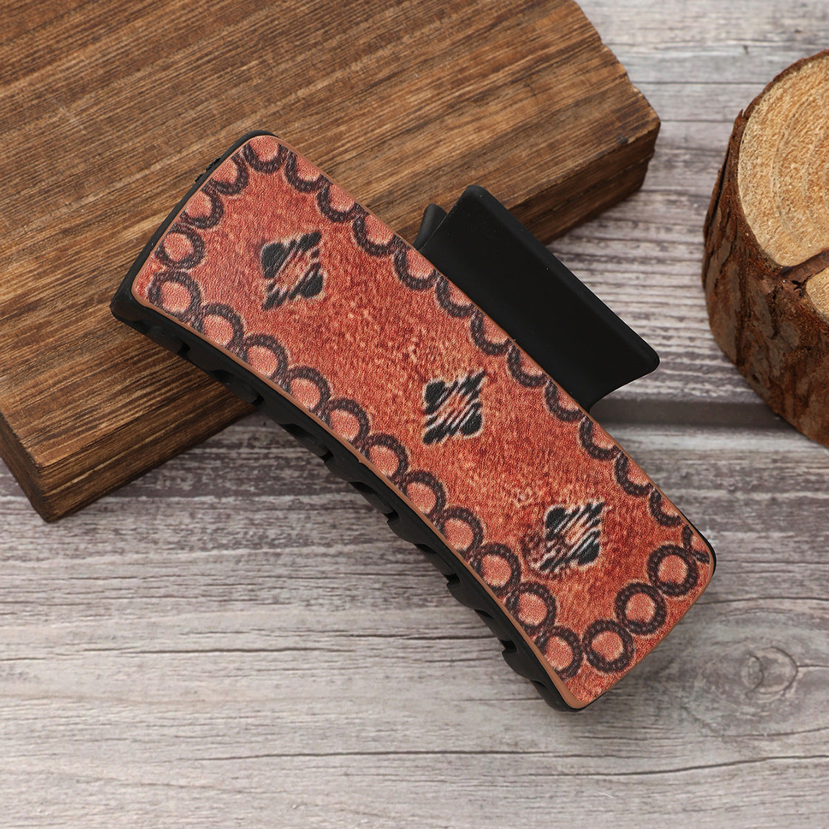 Wholesale Western Wind Sunflower Flower Leather Hairpin Shark Clip