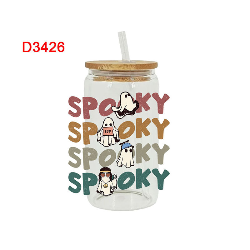 Wholesale Pumpkin Halloween  16oz Cup UV DTF Wraps