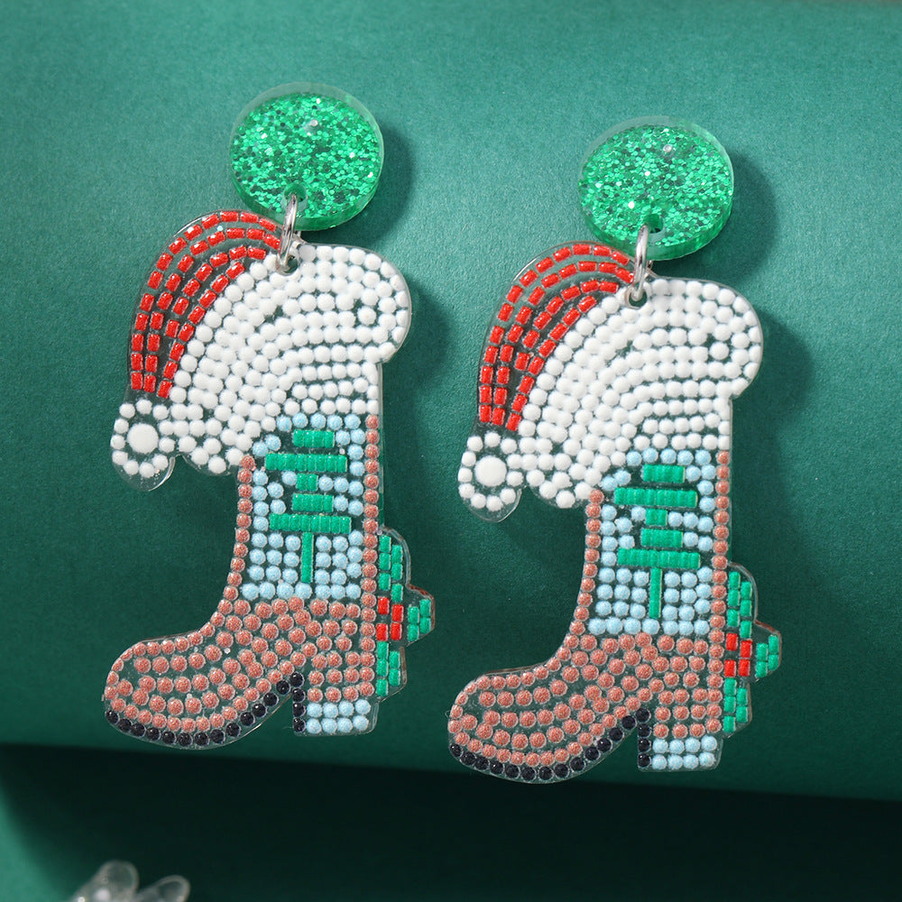 Wholesale Christmas colorful acrylic earrings