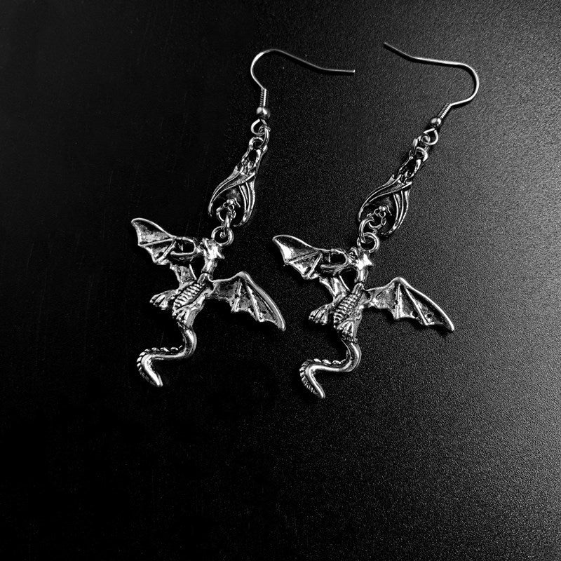 Wholesale  Gothic retro punk bat skeleton butterfly pendant ladies earrings