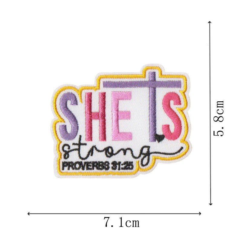 Wholesale Chic Embroidered Patches 16 Pcs Bible Verse Iron On Applique For et Clothing Decoration Resale Gift