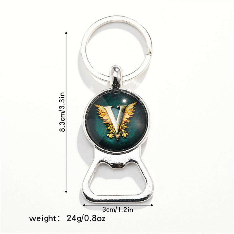 Wholesale Letter Butterfly Bottle Opener Time Gem Keychain