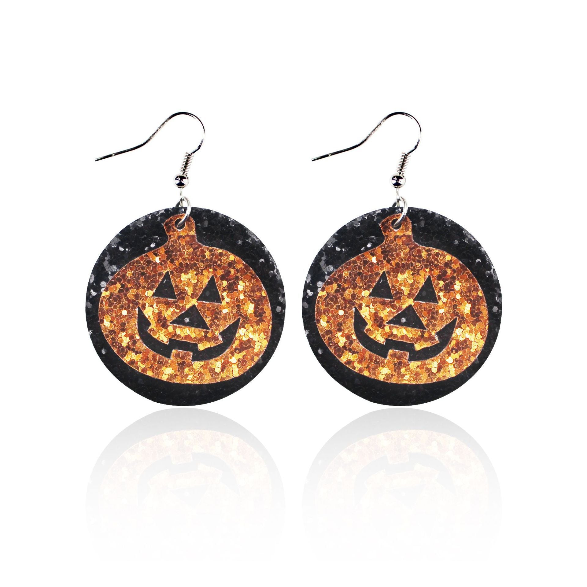 Wholesale Halloween Leather Cartoon Pumpkin Ghost Earrings