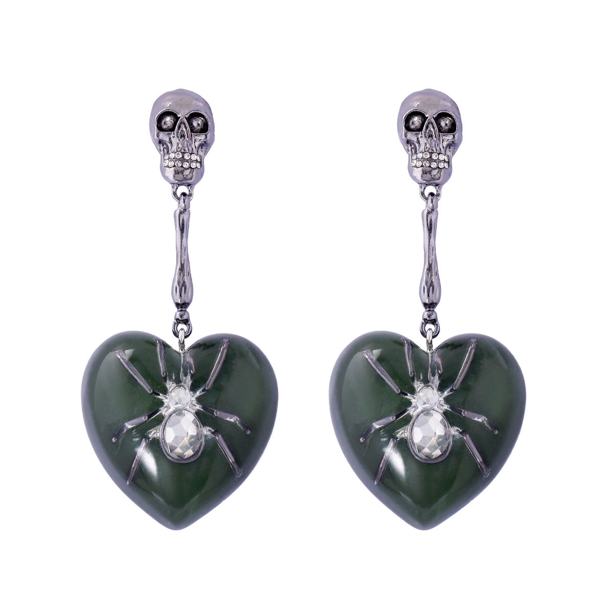 Wholesale Y2K Skull Spider Love Alloy Earrings
