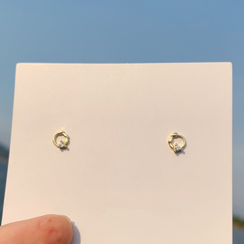 Wholesale Petite Gold Crown 925 Sterling Silver Earrings