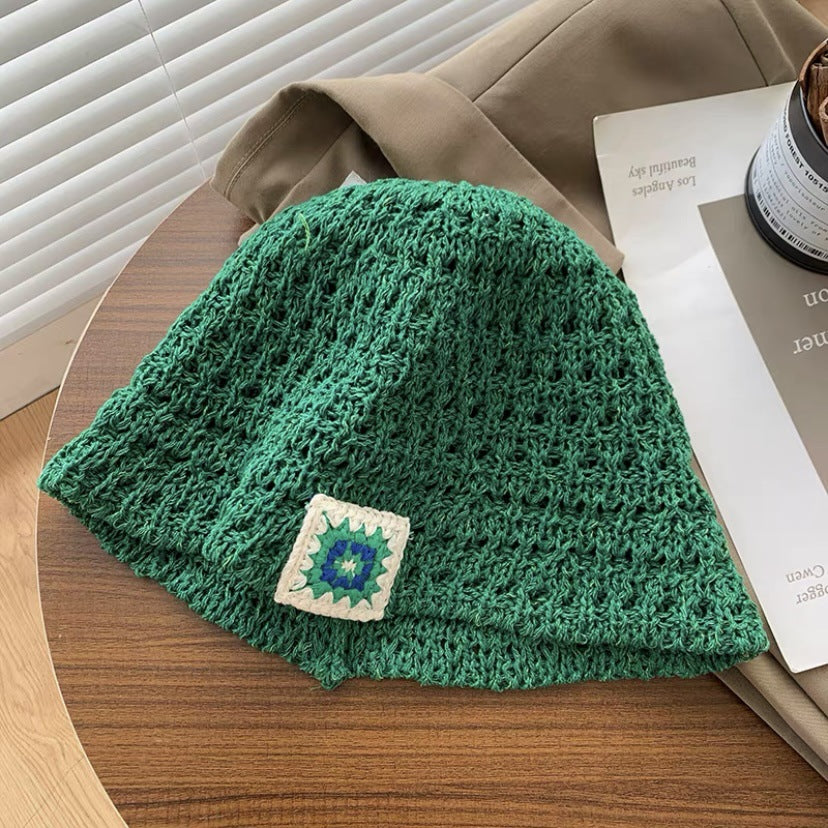 Wholesale Hook Flower Woven Hollow Pastoral Style Bucket Hat