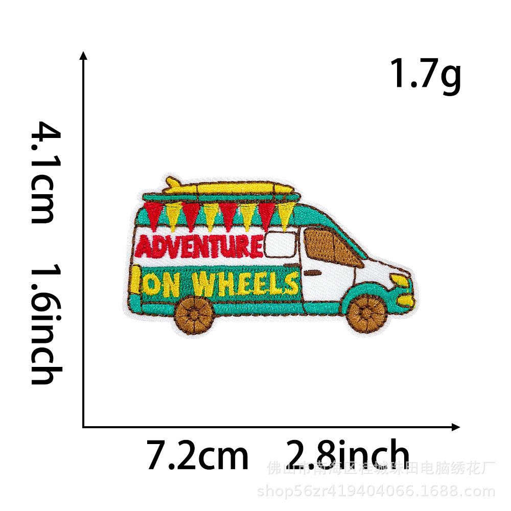 Wholesale Trendy Polyester Embroidered Patches Iron On Heat Transfer Applique For Outdoor Hiking Clothing DIY Accessory