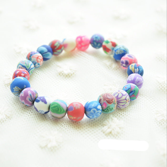 Wholesale Creative Hand-painted Candy Color Bohemian Soft Ceramic Bracelet