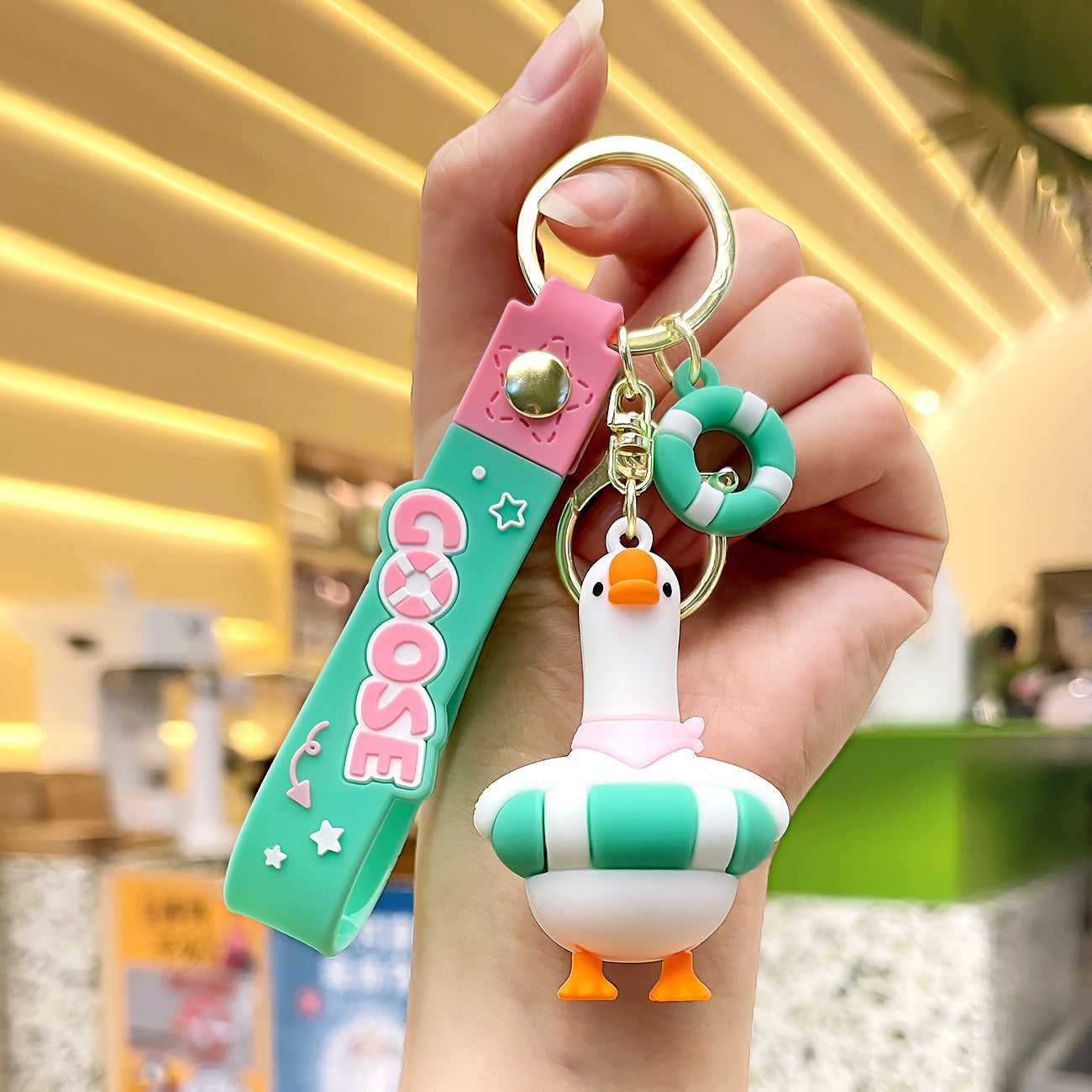 Wholesale PVC Cute Doll Goose Cartoon Keychain