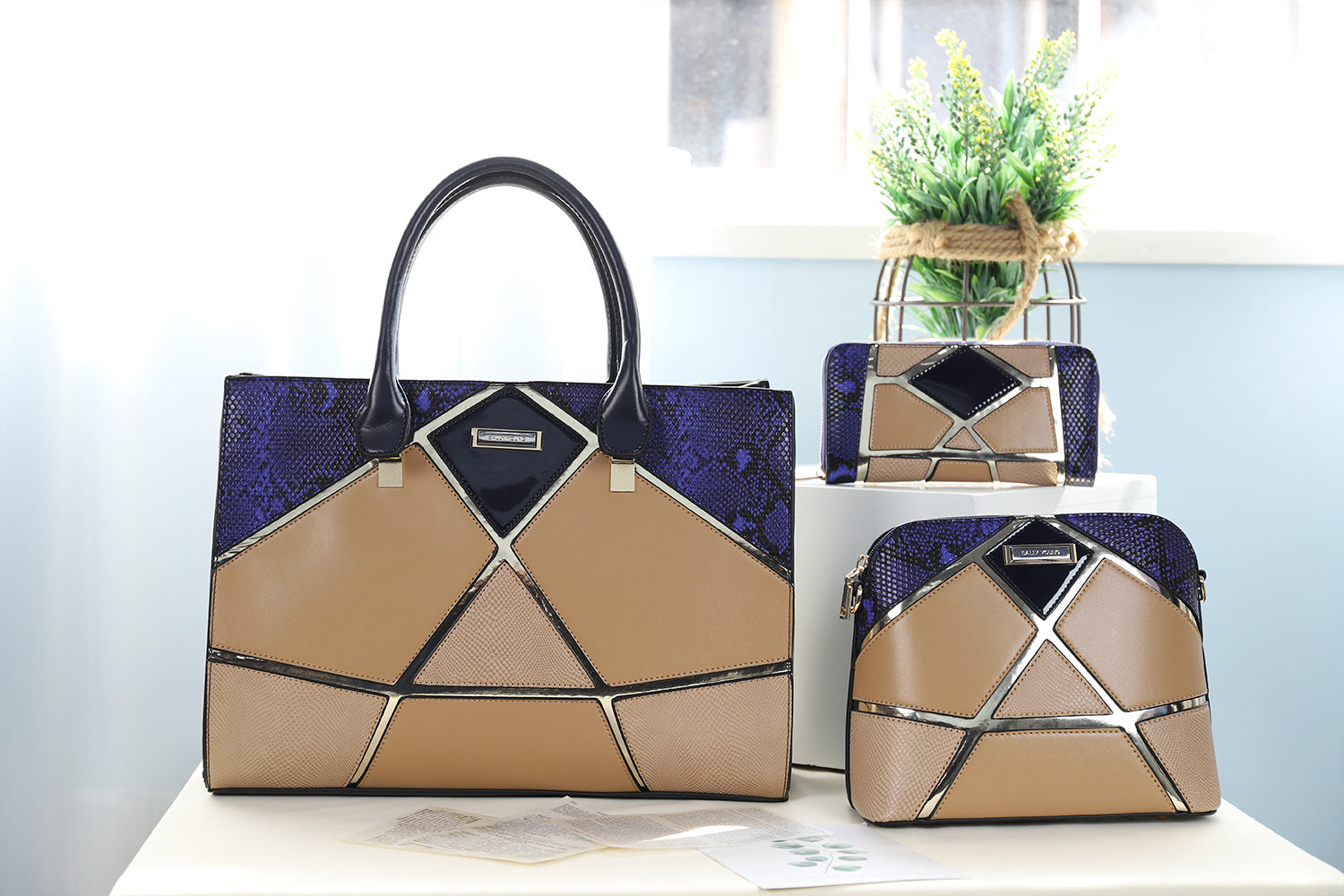 Wholesale PU Simple Three-piece Stitching One Shoulder Crossbody Bag