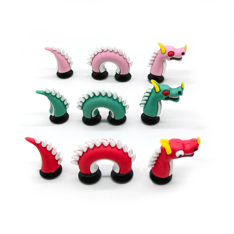 Wholesale 5pcs Cartoon dragon snake marine animal 3D hole shoes shoe accessories