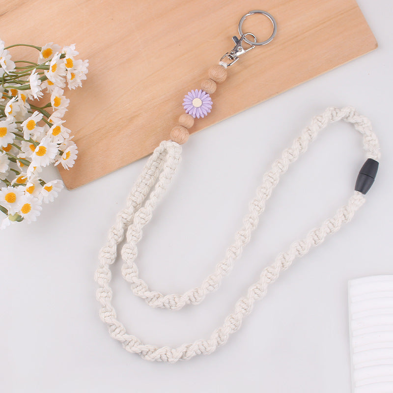 Wholesale Cartoon Little Daisy Handmade Woven Keychain