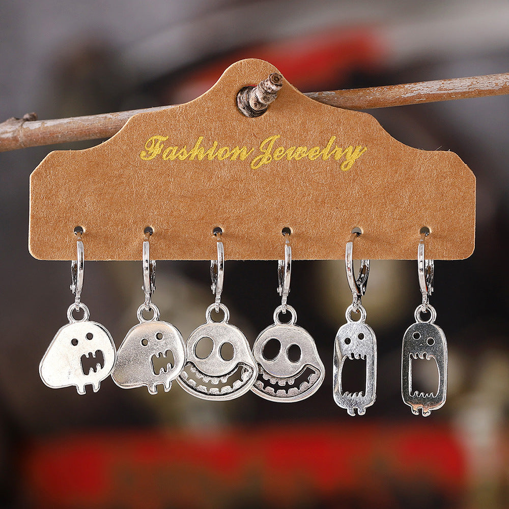 Wholesale  Series Skull Face Earring Set