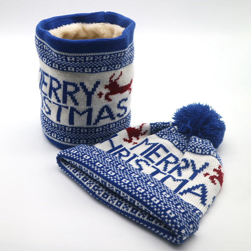 Wholesale Cotton Christmas Pom Fawn Christmas Hat Bib Set