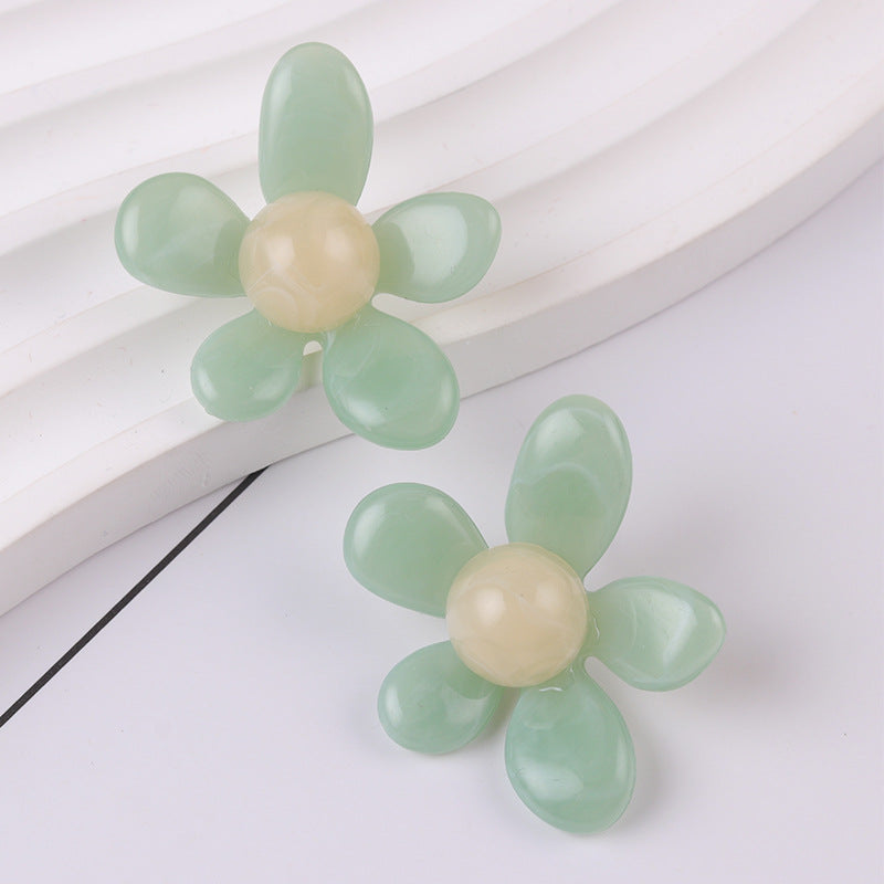 Wholesale Summer fresh earrings five-petal flower jelly color earrings
