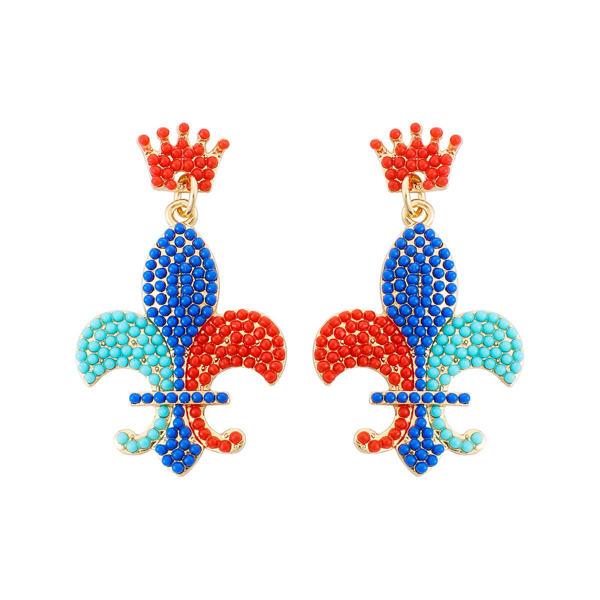 Wholesale Handmade Rice Ball Carnival  Mardi Gras Earrings