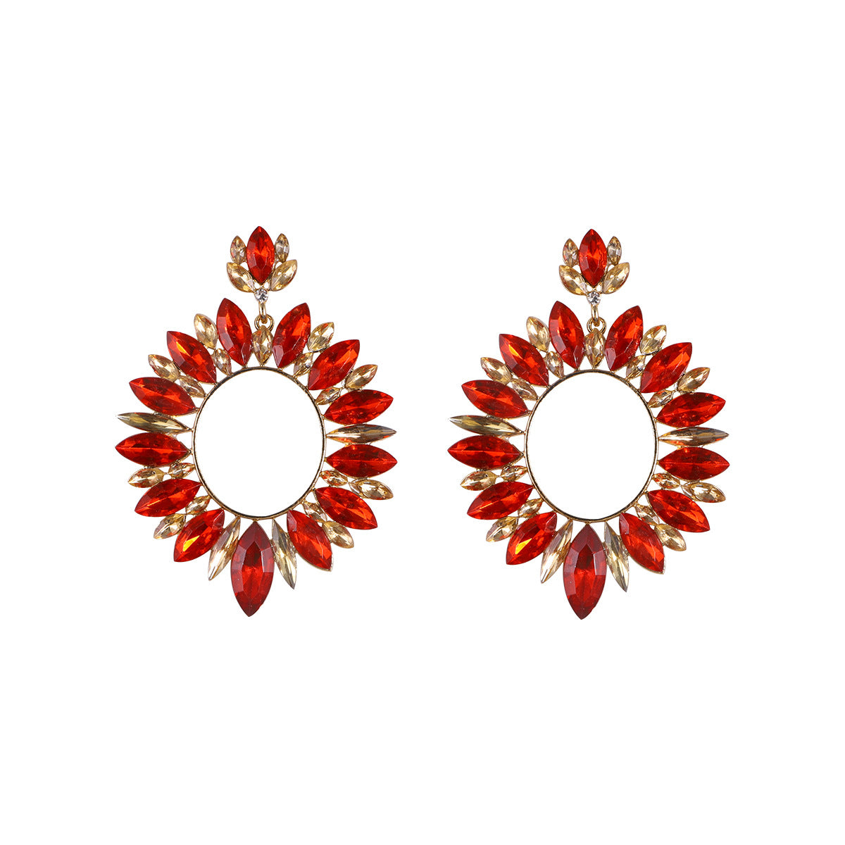 Wholesale Super Sparkling Round Banquet Alloy Diamond Earrings