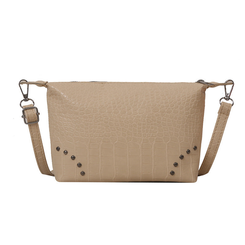 Wholesale Simple Square Bag Crocodile Texture PU Shoulder Bag Crossbody Bag