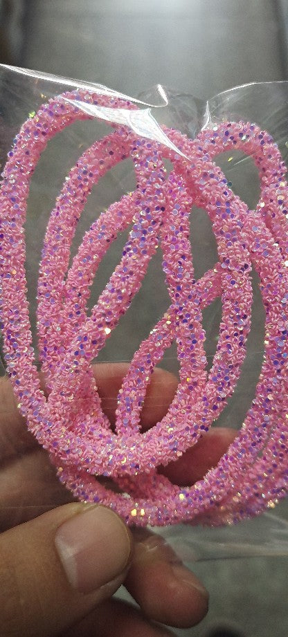 Wholesale  Diy seven-color sequin drill pipe glitter powder rope with rubber hose rainbow shoes and hats drill decorative rope jewelry