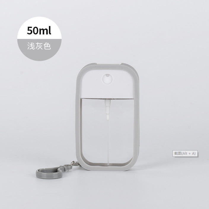 Wholesale 50ml Portable Travel Press silicone hook alcohol Toner hydrating portable perfume sub-packaging empty bottle card spray bottle