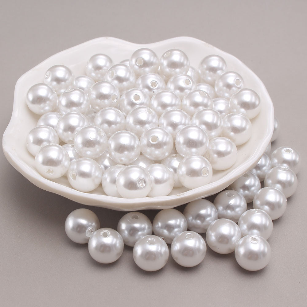 Wholesale 6-30MM Pure White ABS Imitation Pearl Loose Beads
