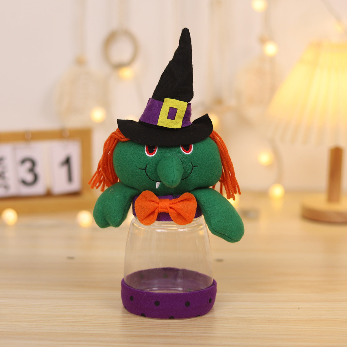 Wholesale Halloween Witch Ghost Vampire Transparent Large Three-dimensional Doll Plastic Candy Jar