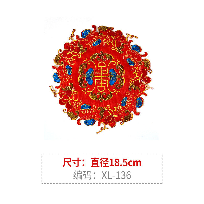 Wholesale Chinese Style Dragon Phoenix Round Satin Fabric Patches For Coat Decoration 8 Pack Stylish DIY Accessory