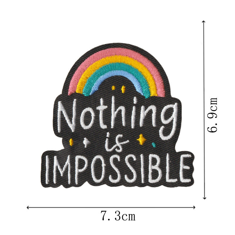 Wholesale Cartoon English Iron On Embroidered Patches 9 Piece Set Fashion Sewing Accessory For Clothing Towel Decor Gift Boutique Resale