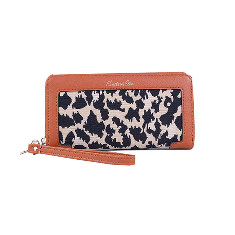 Wholesale Long Leopard Print Women's Large Capacity Multi-card Slot Wallet