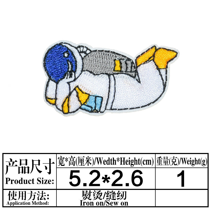 Wholesale Space Astronaut Embroidered Patch Twill Fabric DIY Craft Supply Decorative Towel Home Decor