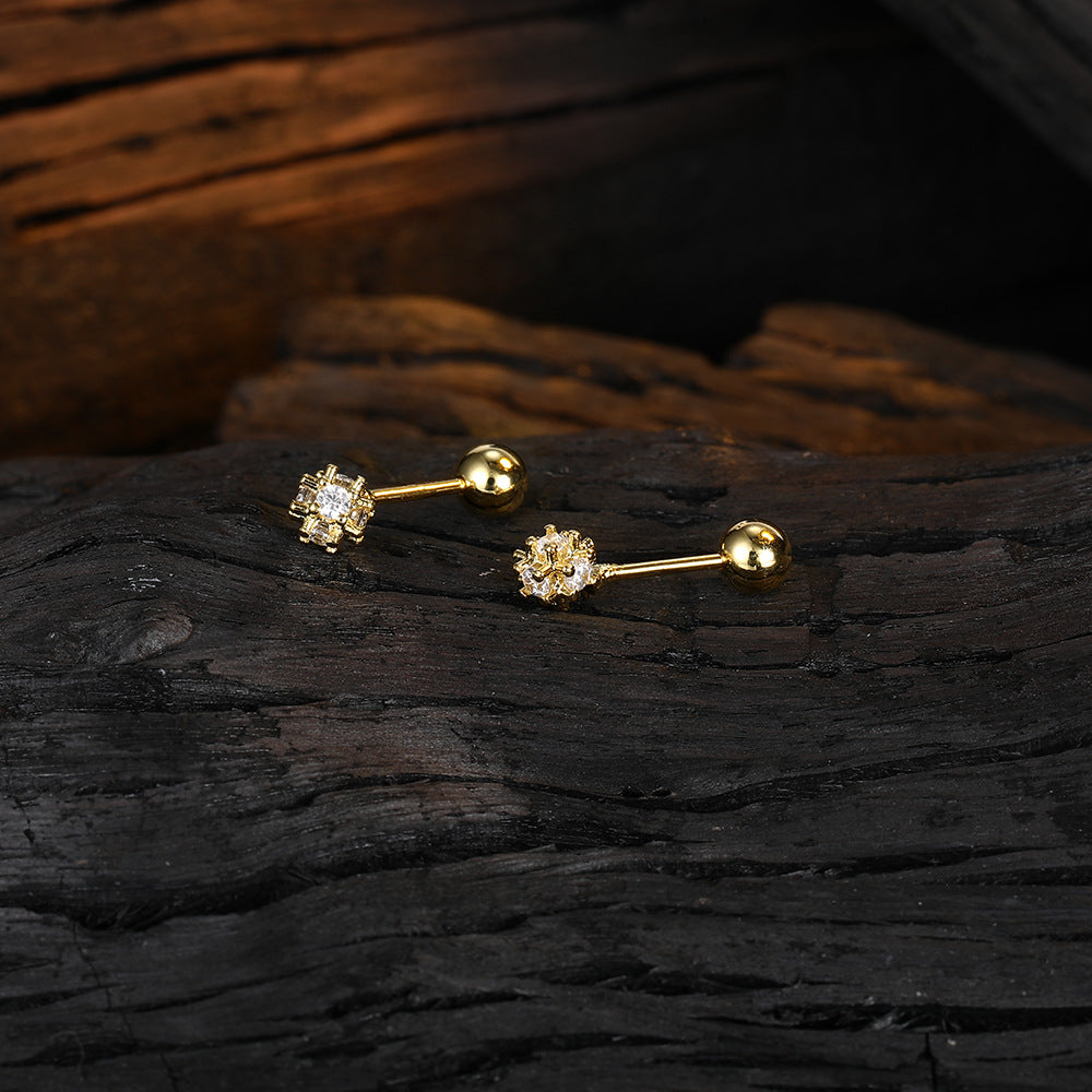 Pendientes de cobre de cuadrados geométricos al por mayor