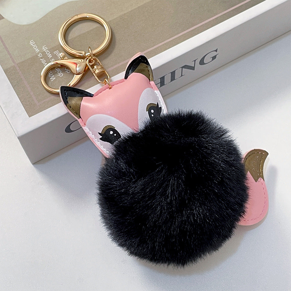 Wholesale Cartoon Cute Fox PU Plush Key Chain