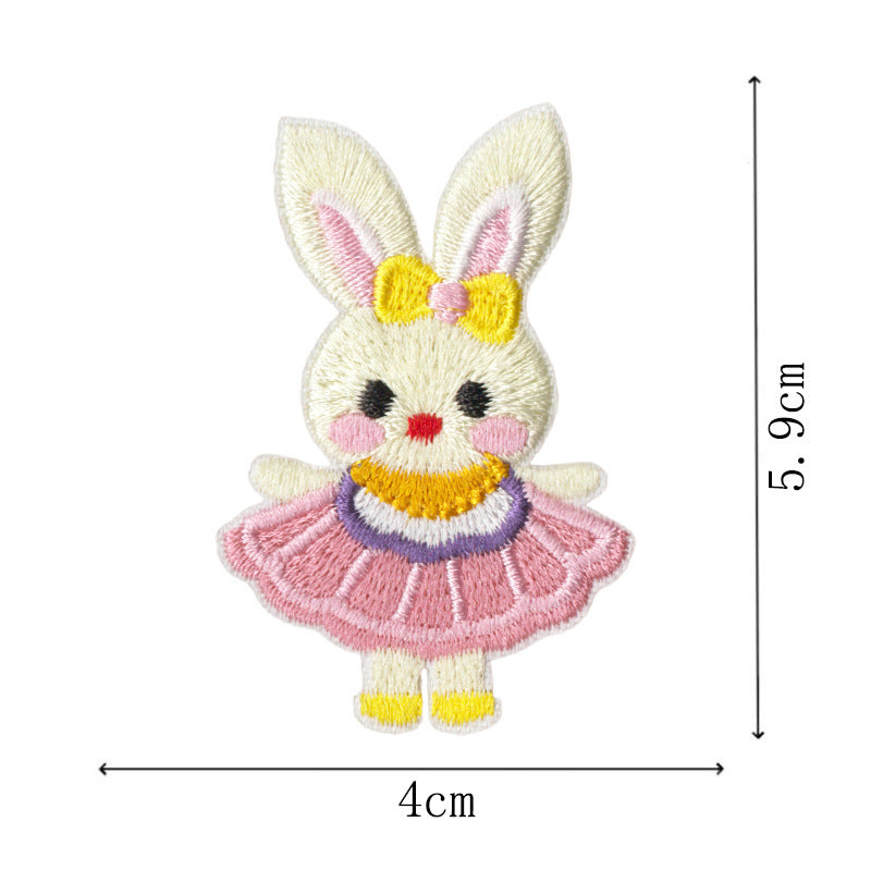 Wholesale 9 Piece Embroidered Rabbit Patch Set Cute Cartoon DIY Craft Supply For ets And Journals