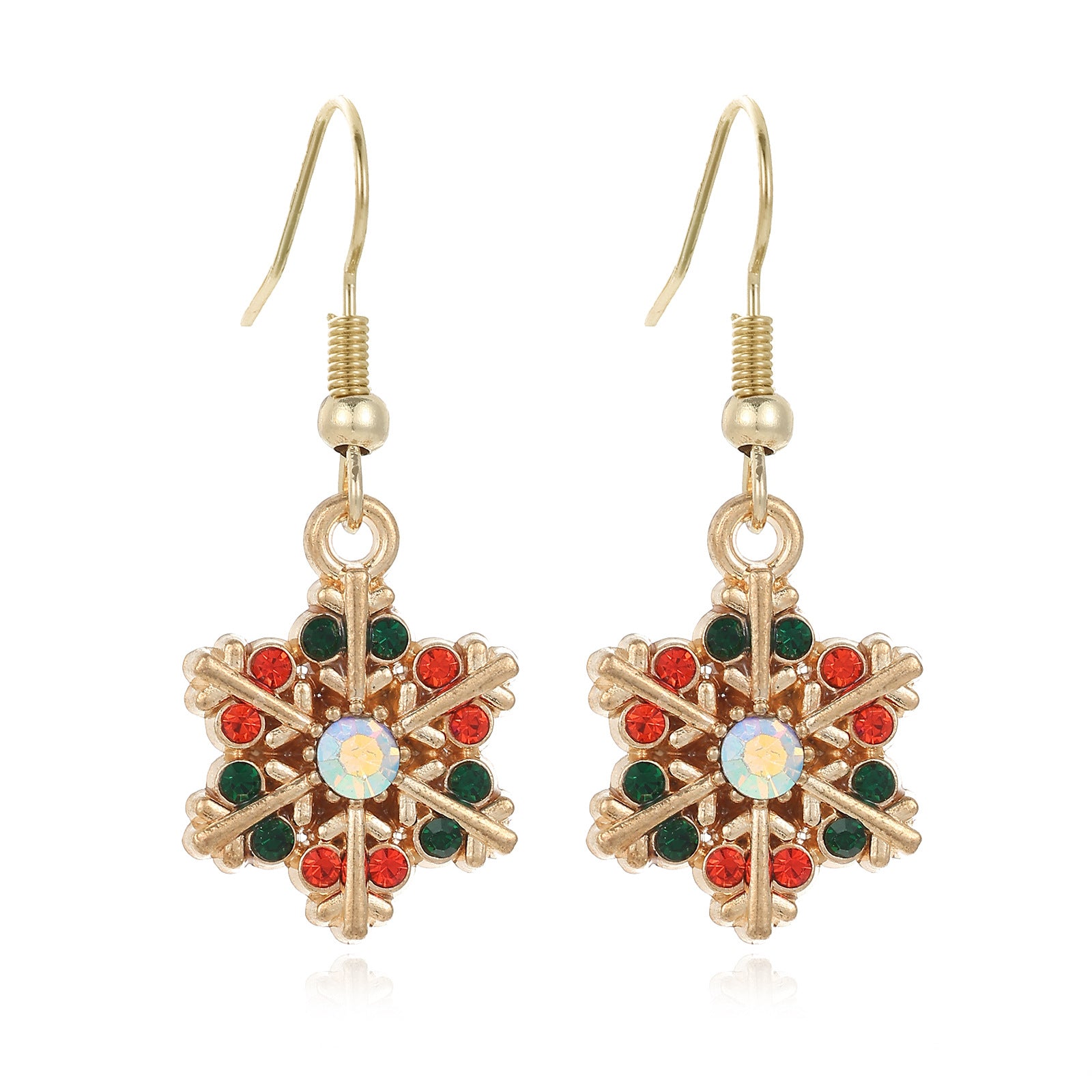 Wholesale Alloy diamond snowflake earrings