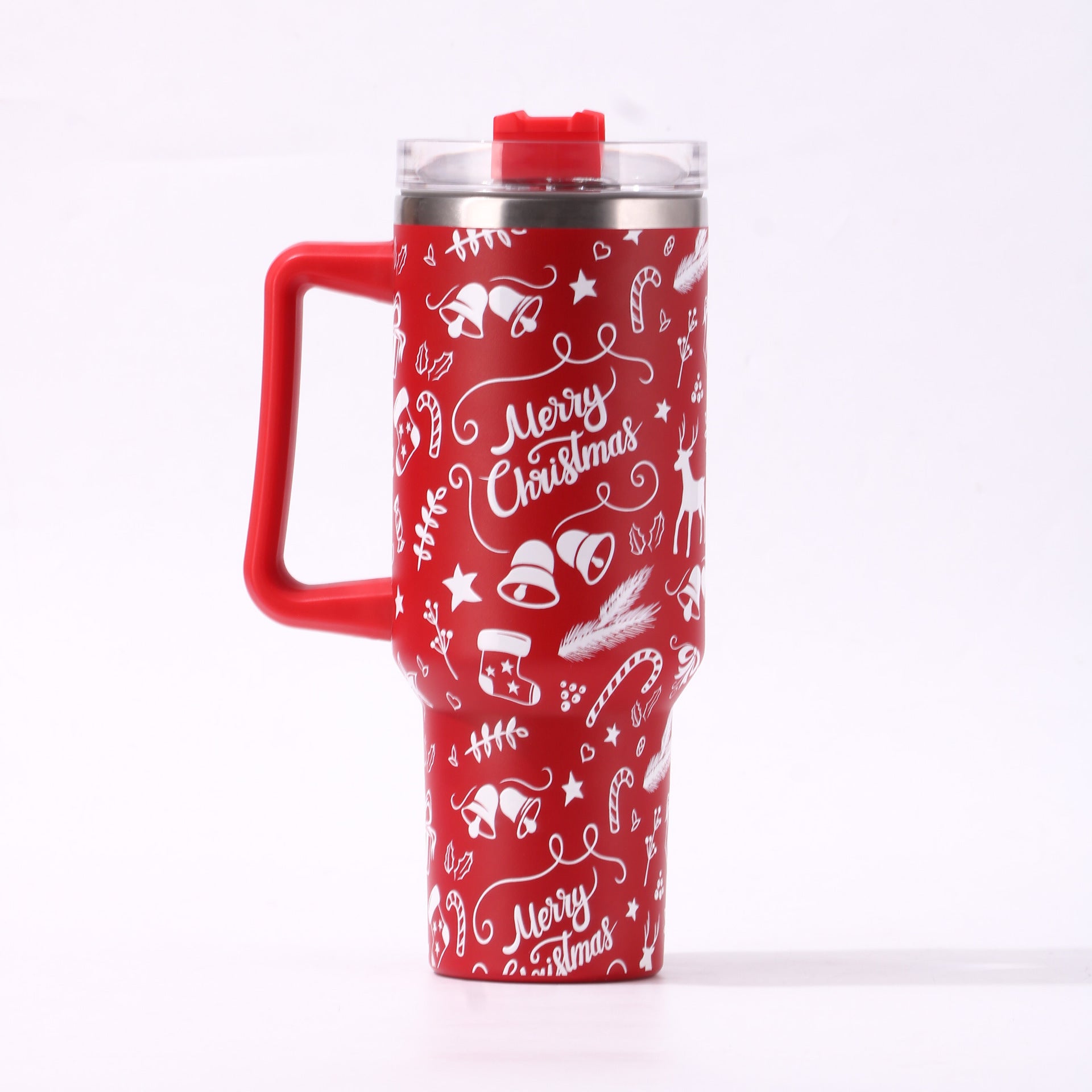 Wholesale  Christmas 5D 1200ml large capacity stainless steel car cup with handle