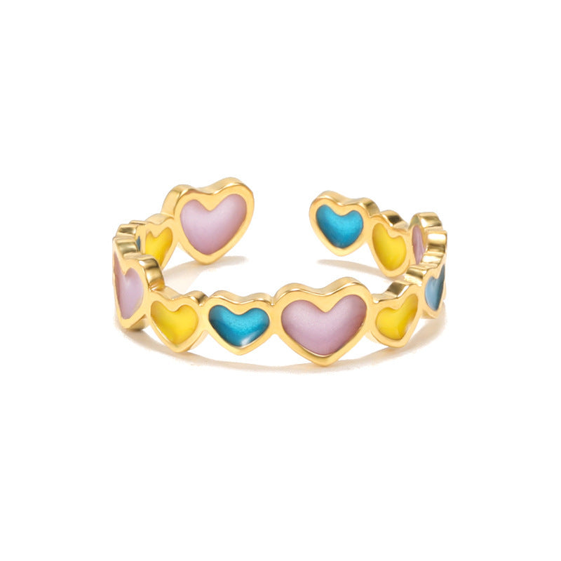 Wholesale Creative Butterfly Luminous Irregular Heart Brass Rings
