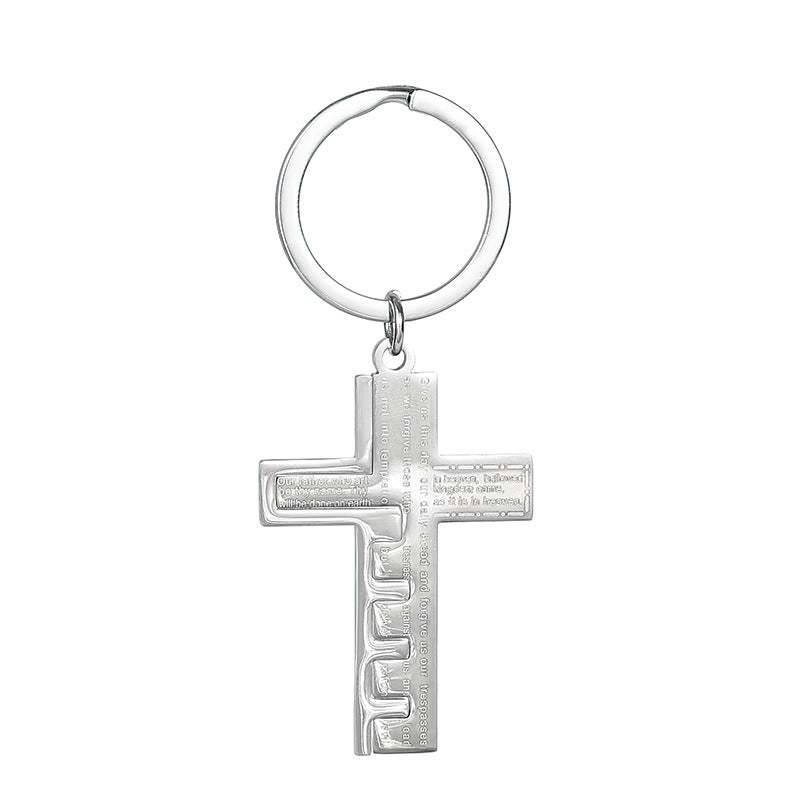 Wholesale Cross Stainless Steel Keychain