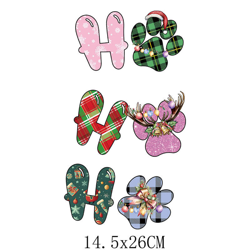 Wholesale Christmas pink heat transfer pattern  UV DTF Ready to Press Transfers Wraps