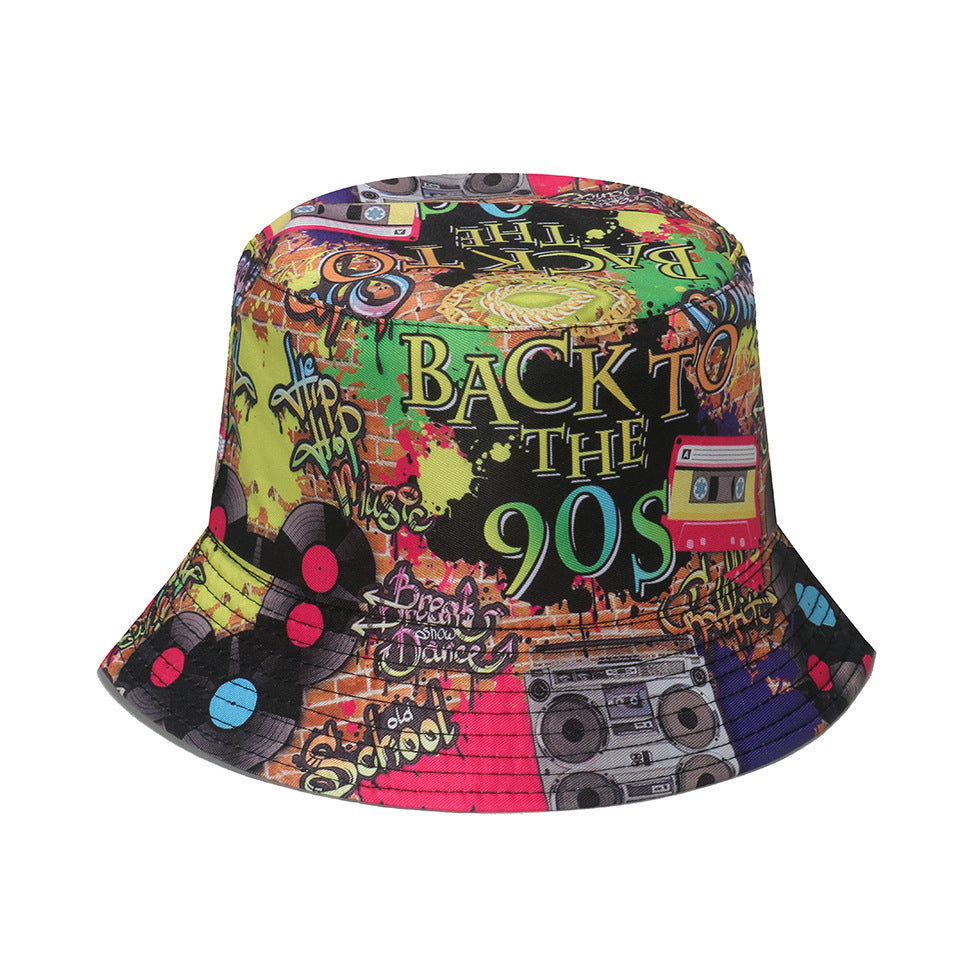 Wholesale Hat Fun Retro Graffiti Polyester Bucket Hat