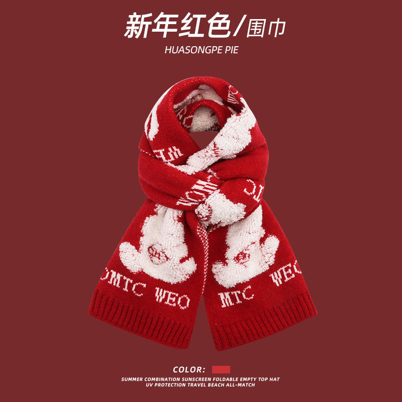 Wholesale Christmas Red Warm Scarves