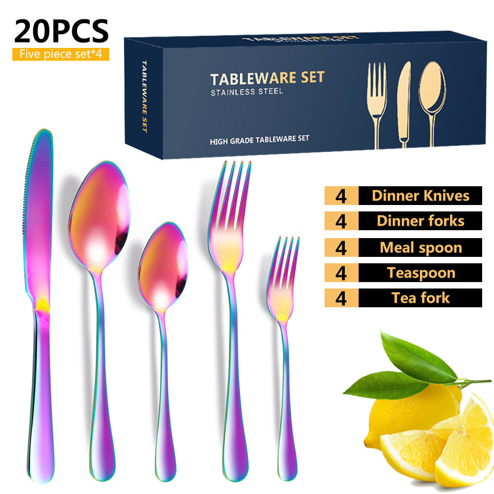 Wholesale Patterned Stainless Steel Tableware Sets