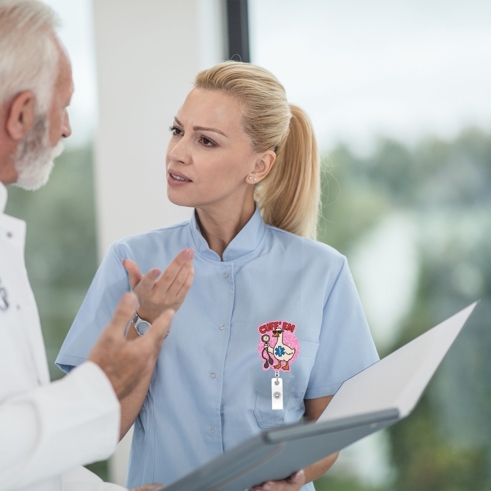 Wholesale Pink medical staff name tag  Badge Reels