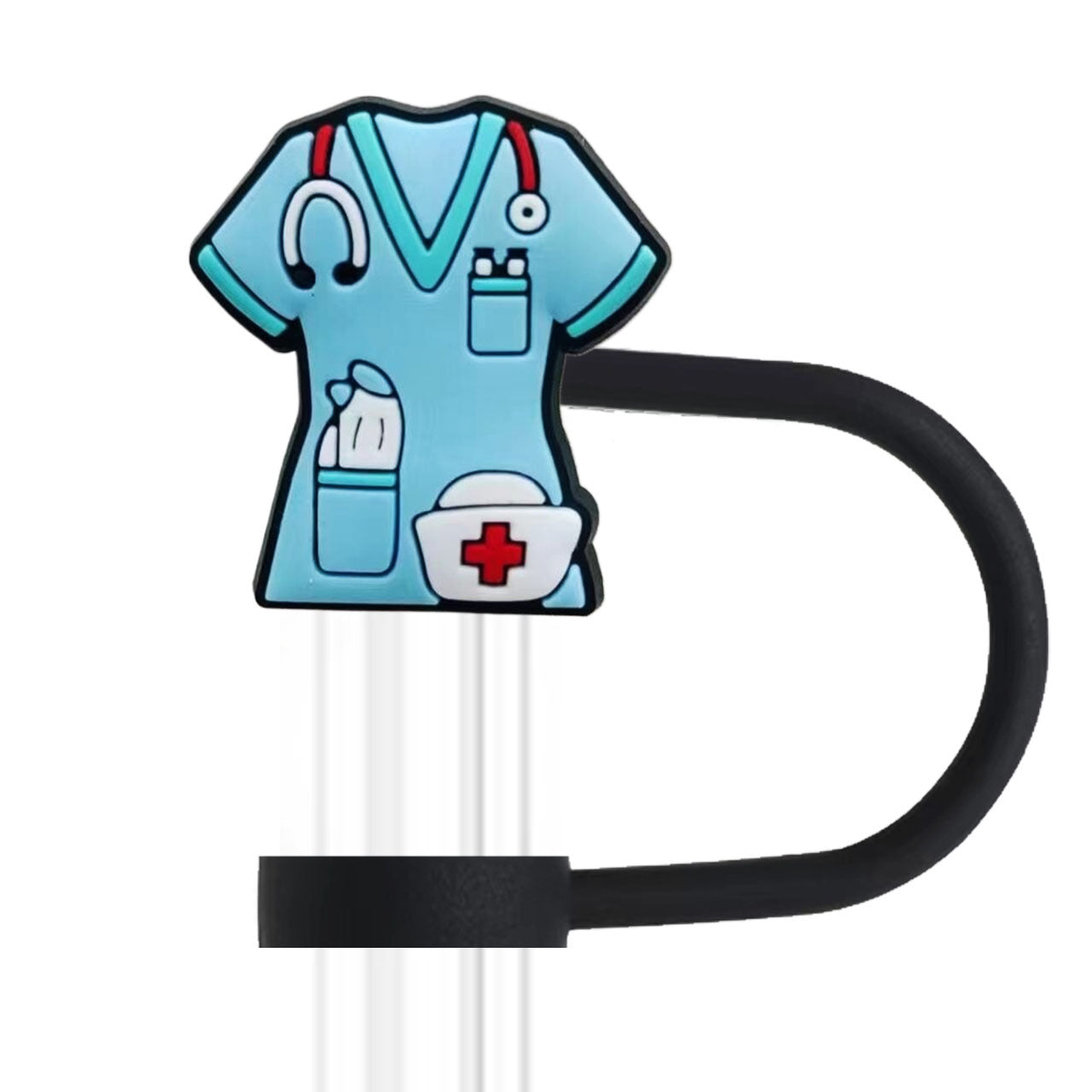 Wholesale 10pcs PVC 2-3cm Medical Series Cute Straw Cover Cup Decoration