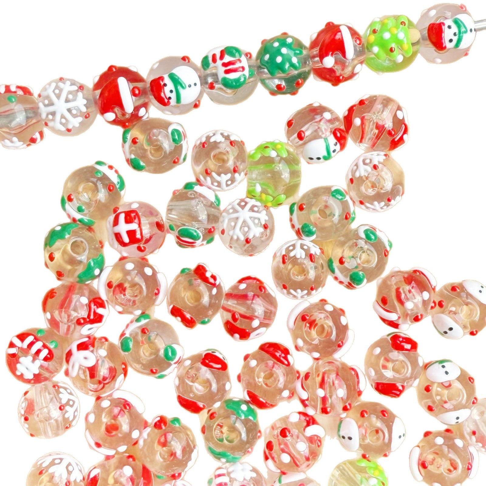 Wholesale 10pcs  Christmas transparent loose beads Acrylic Beads