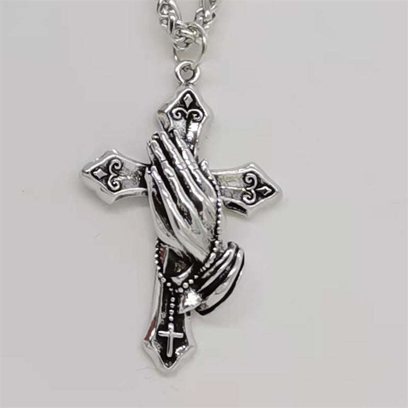 Wholesale Religious Style Retro  Silver Faith  Alloy Men' s Pendant