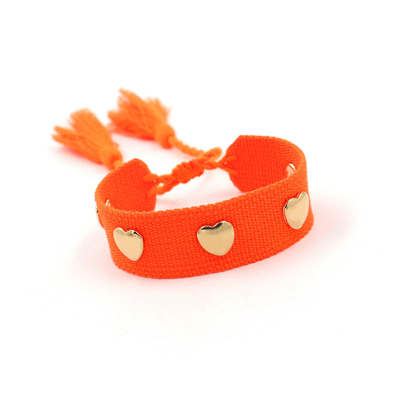 Wholesale Hand Woven Tassel Polyester Bracelet