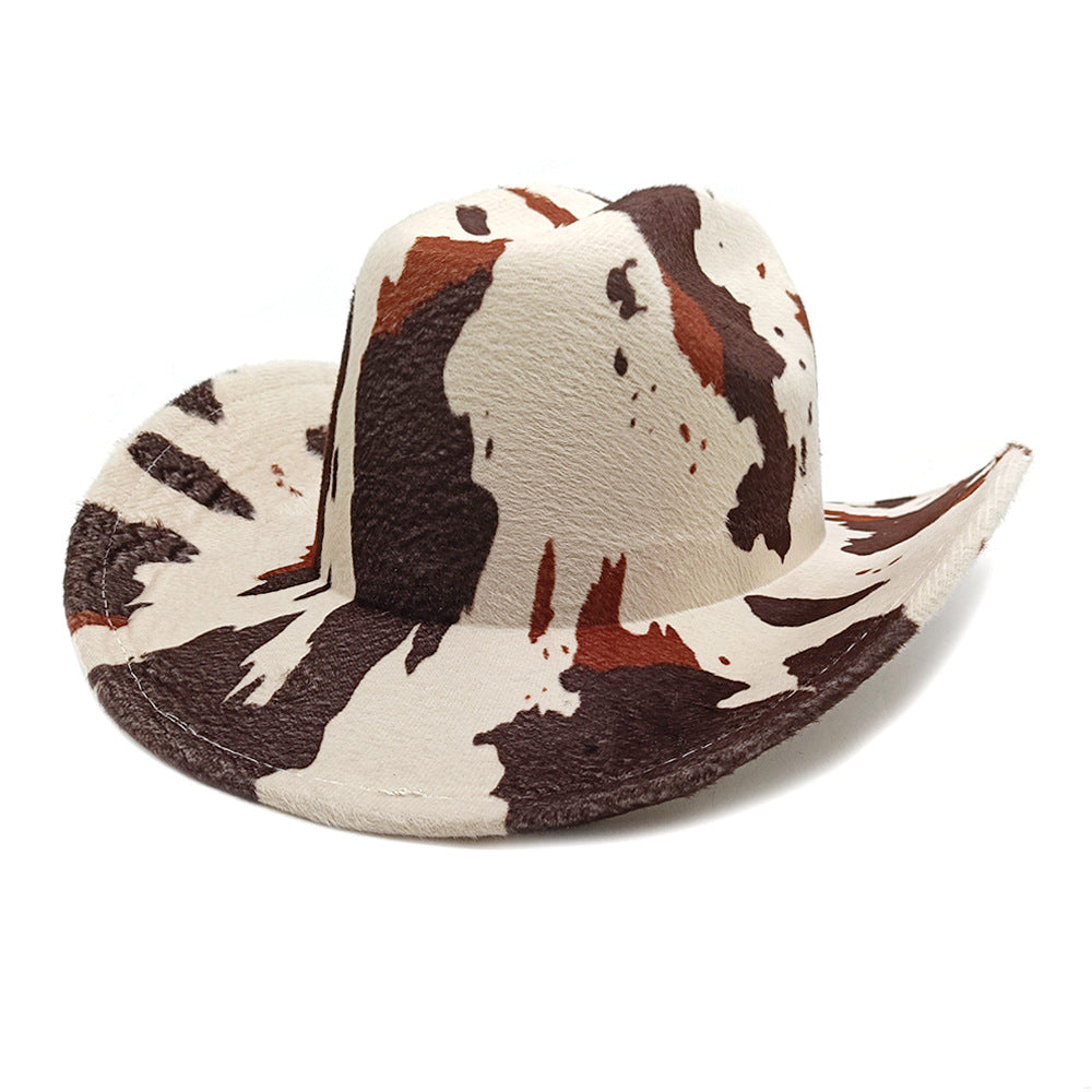 Wholesale Leopard print western cowboy hat cow print sun hat retro hat