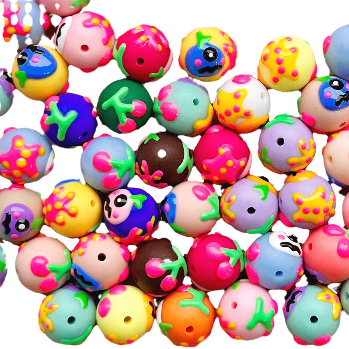 Wholesale 10pcs  resin material beaded loose beads