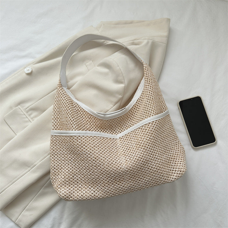 Wholesale High Capacity One Shoulder Straw Woven Bag