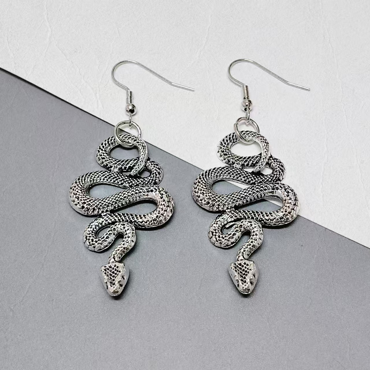 Wholesale Alloy Python Ancient Silver Earrings Jewelry   Earrings